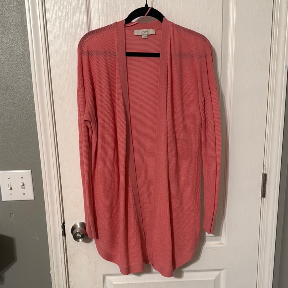 LOFT Women's Coral Open-Front Sweater
